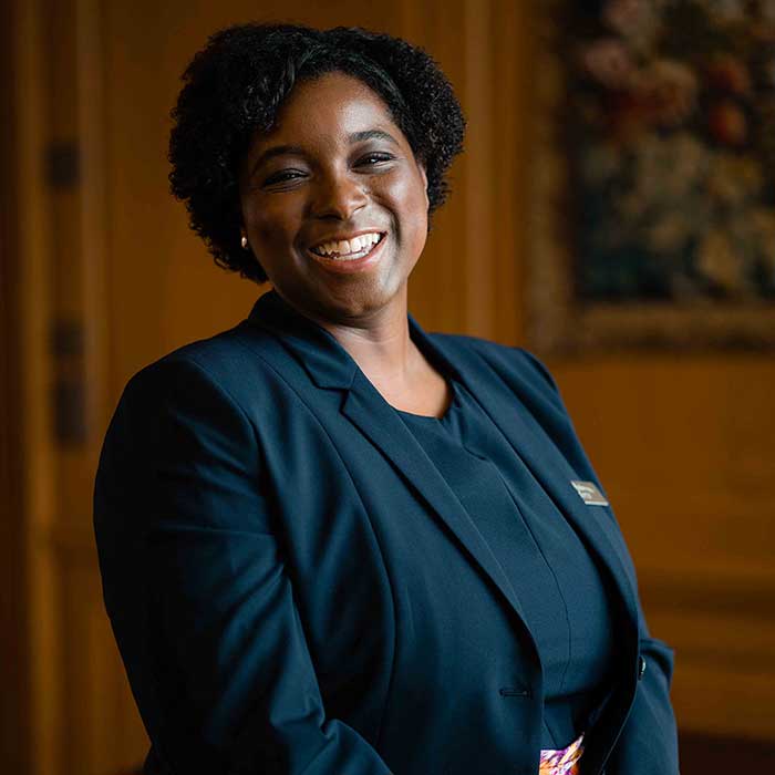 a woman in a suit